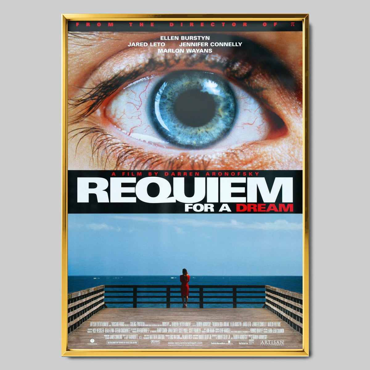 Requiem for a Dream филмов постер със златиста рамка