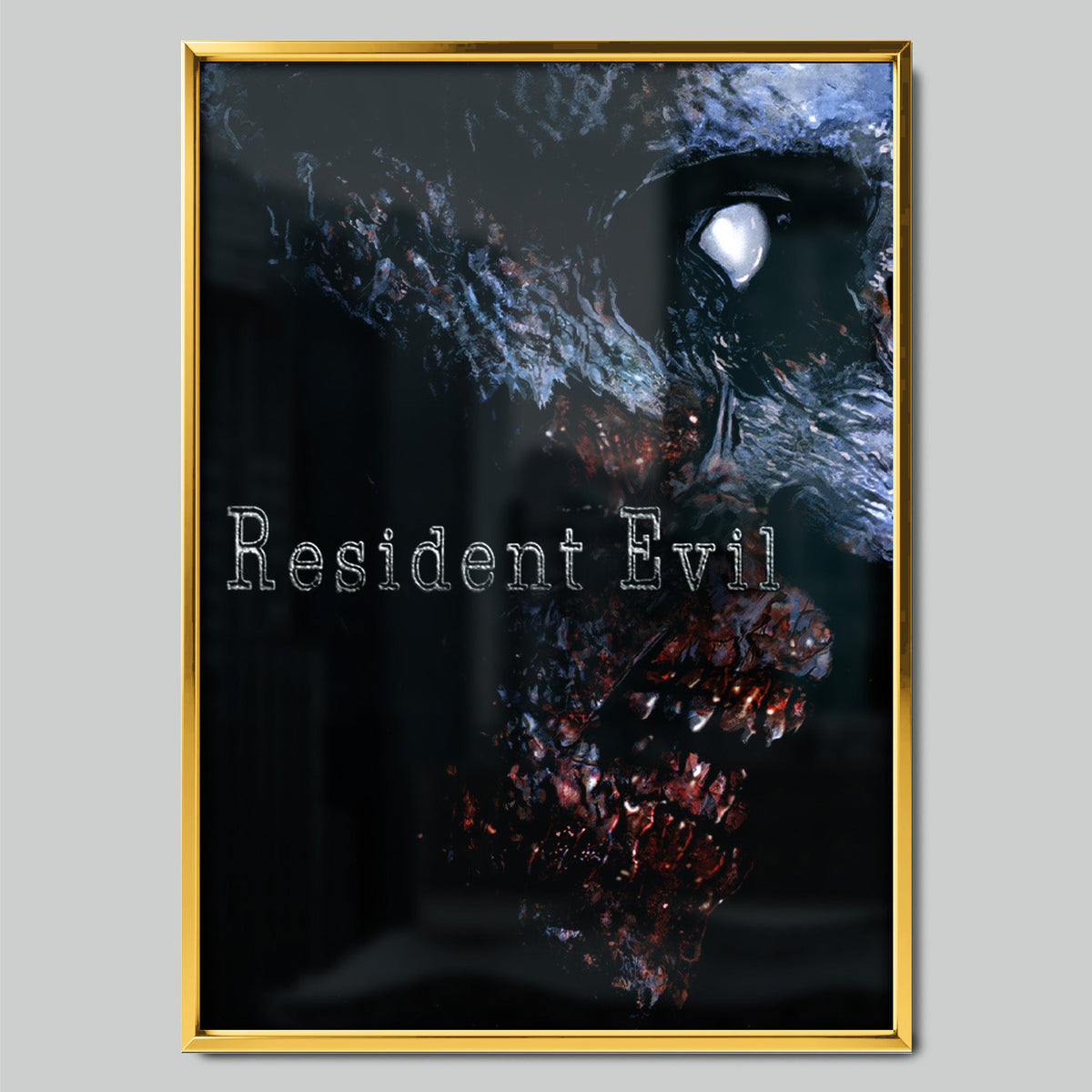 Resident Evil геймърски постер със златиста рамка