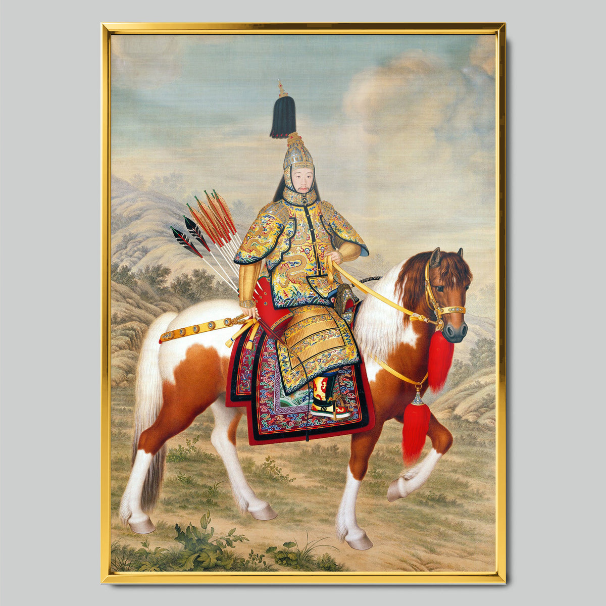 Rider in Traditional Costume арт постер със златиста рамка
