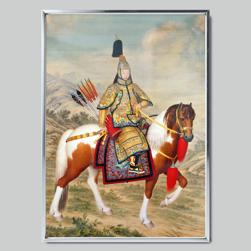 Rider in Traditional Costume арт постер със сребриста рамка