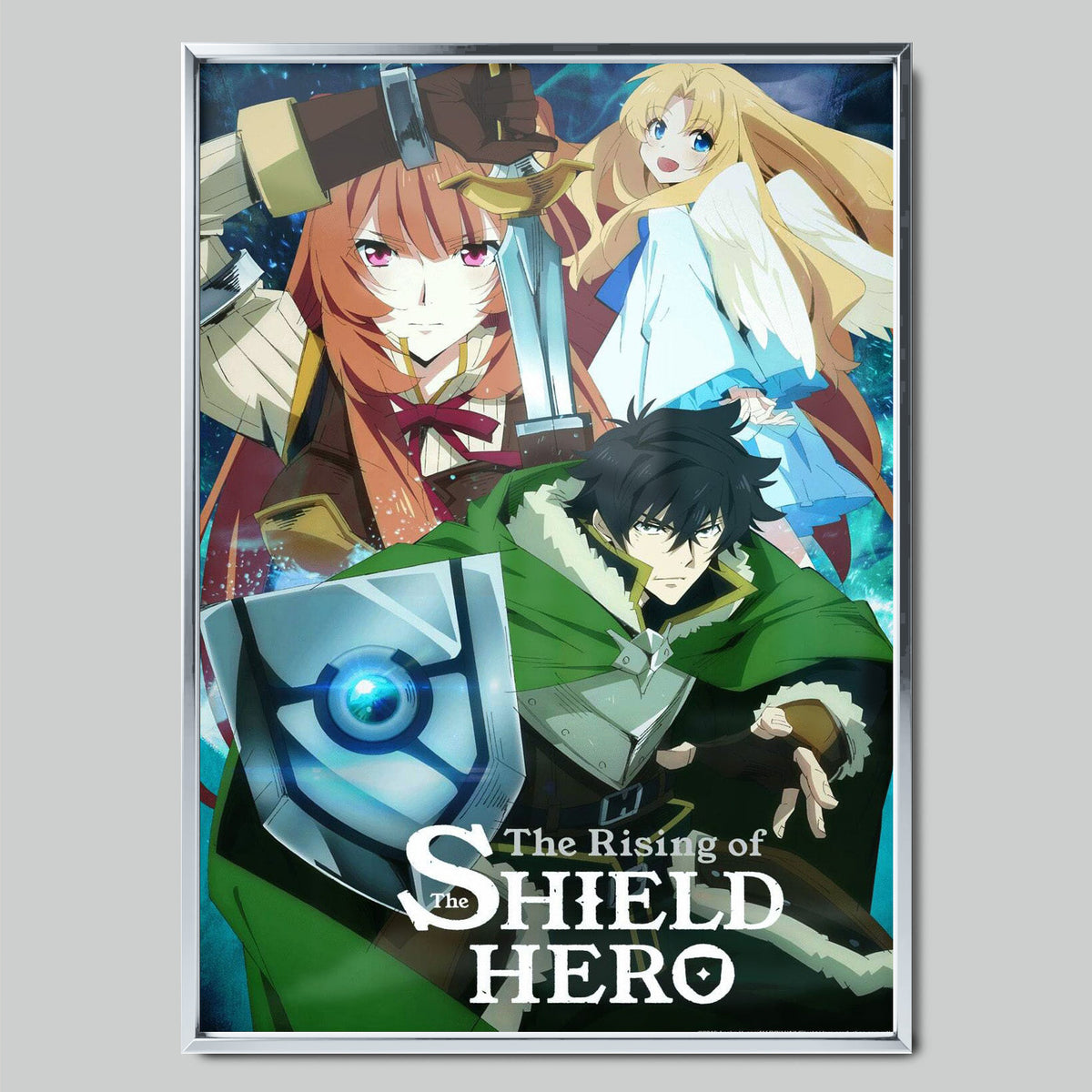 The Rising of the Shield Hero аниме постер със сребриста рамка