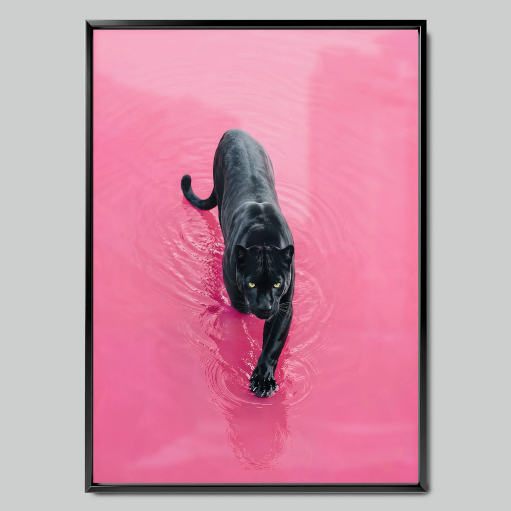 Rose Panther арт постер с черна рамка