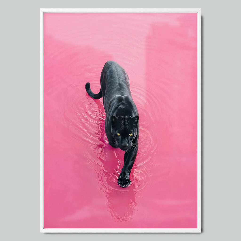Rose Panther арт постер с бяла рамка