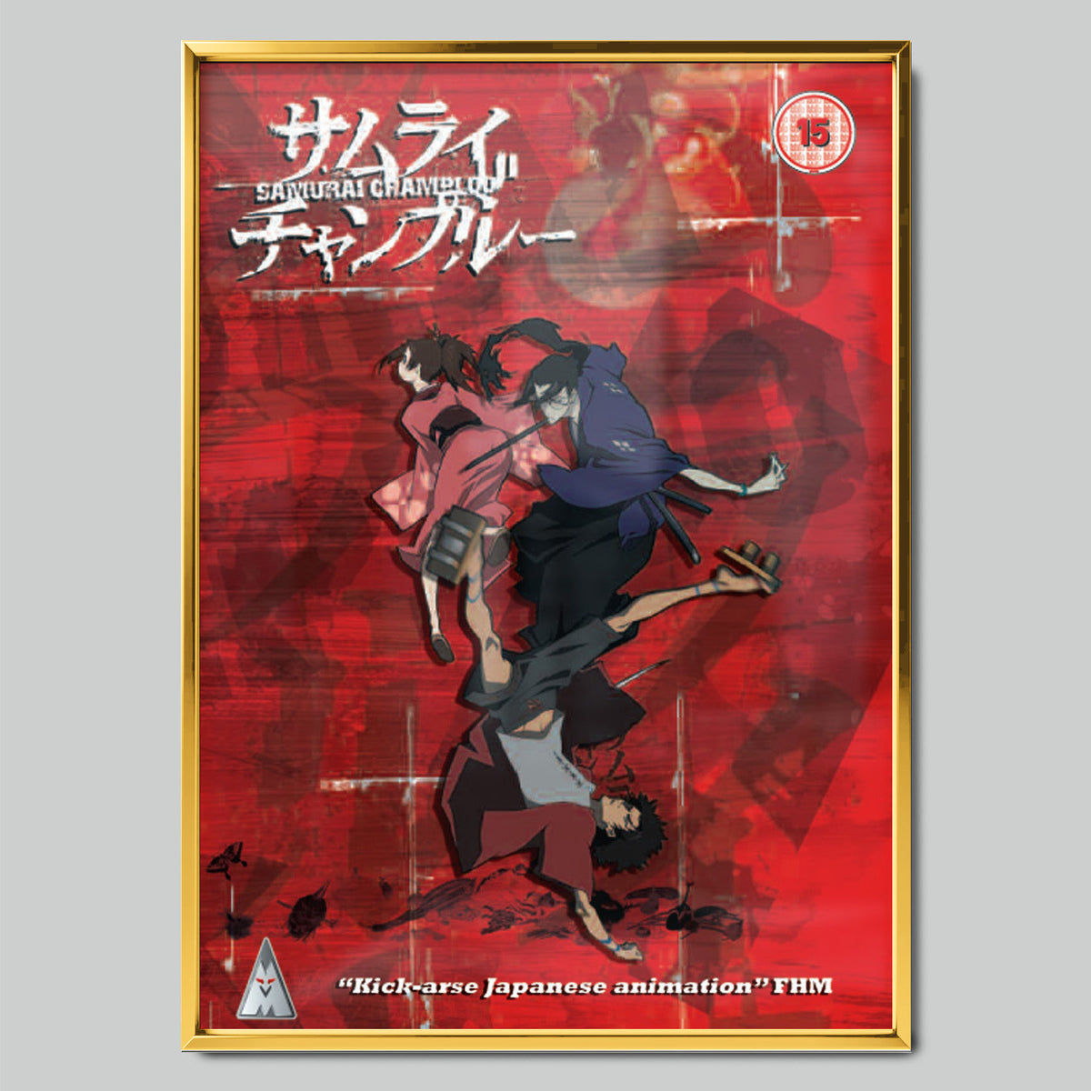 Samurai Champloo аниме постер със златиста рамка
