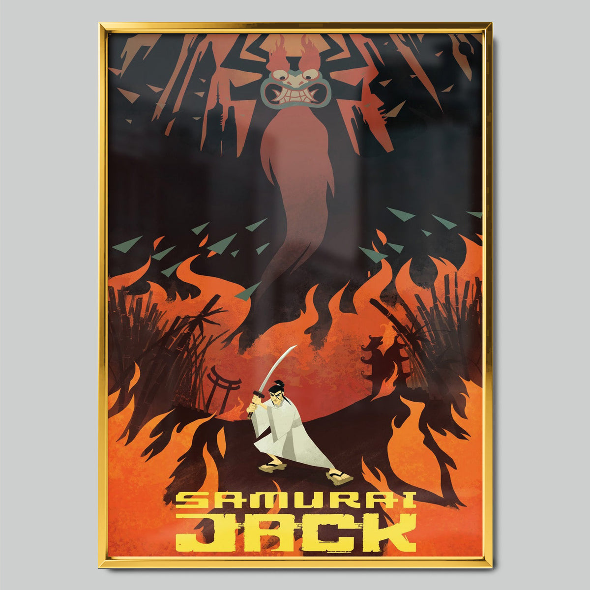 Samurai Jack филмов постер със златиста рамка
