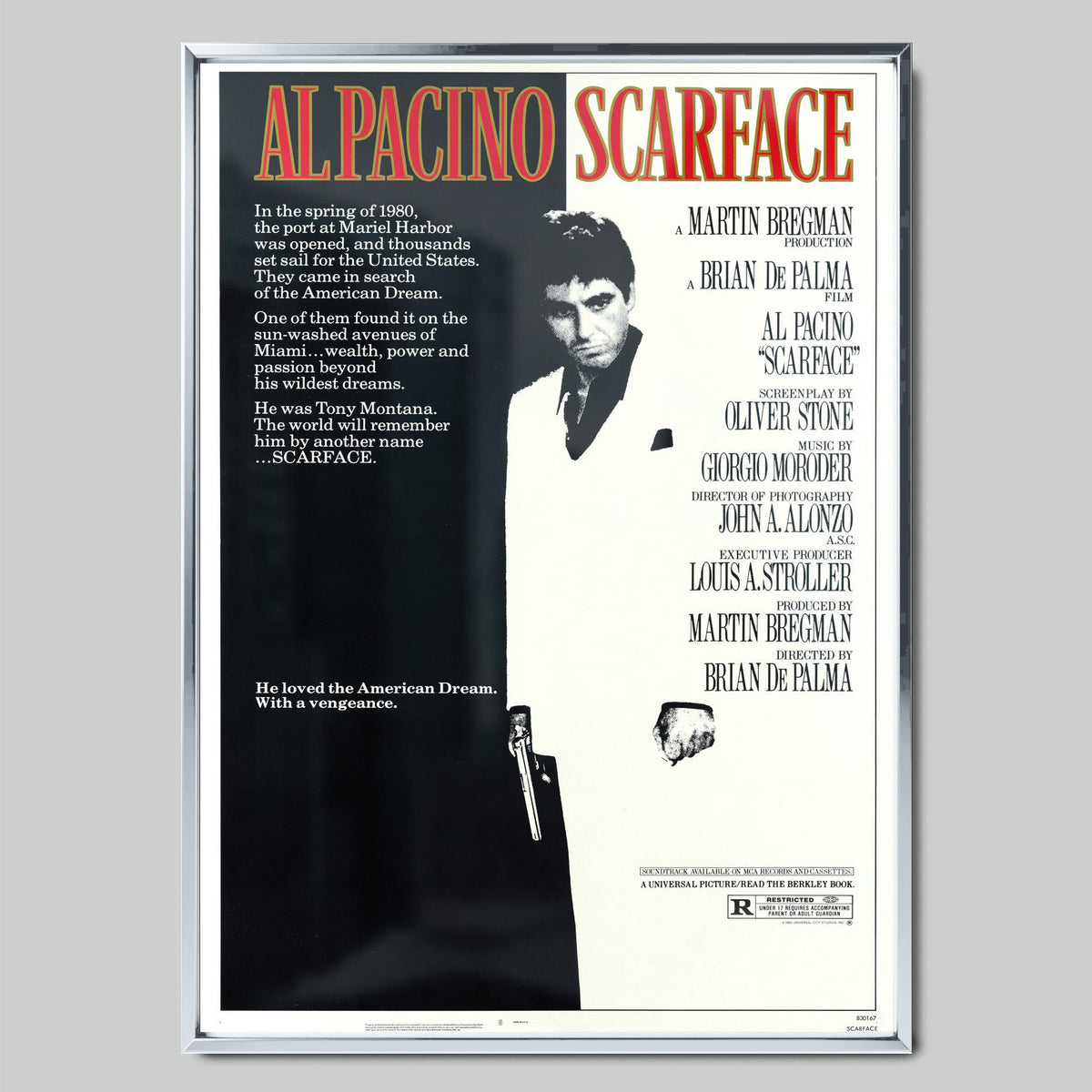Scarface филмов постер със сребриста рамка