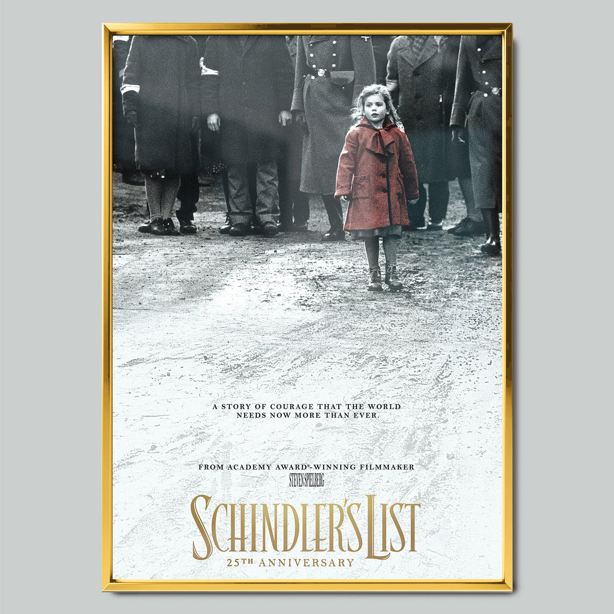 Schindler's List филмов постер със златиста рамка