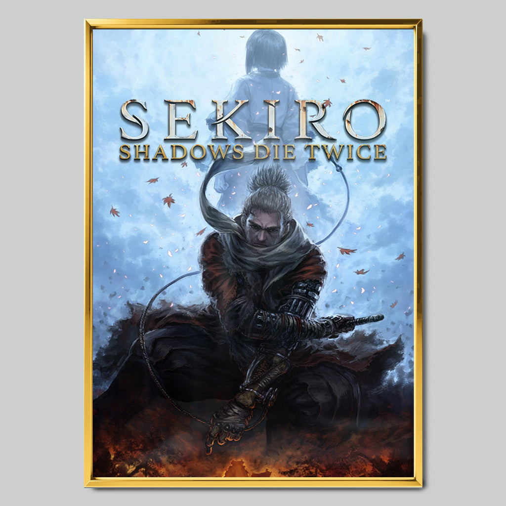 Sekiro: Shadows Die Twice геймърски постер със златиста рамка