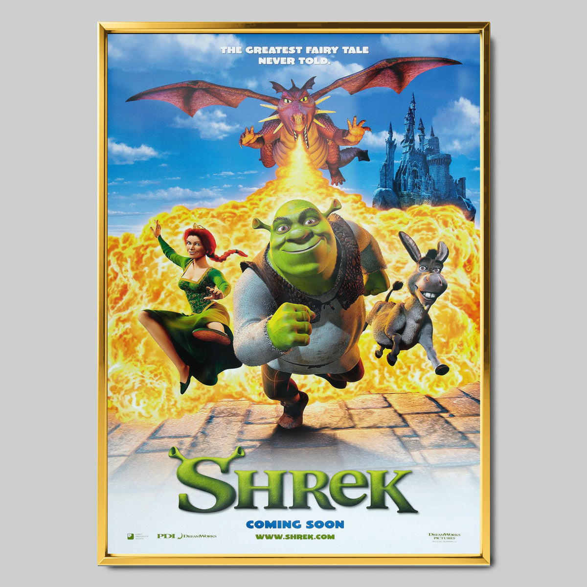 Shrek филмов постер със златиста рамка