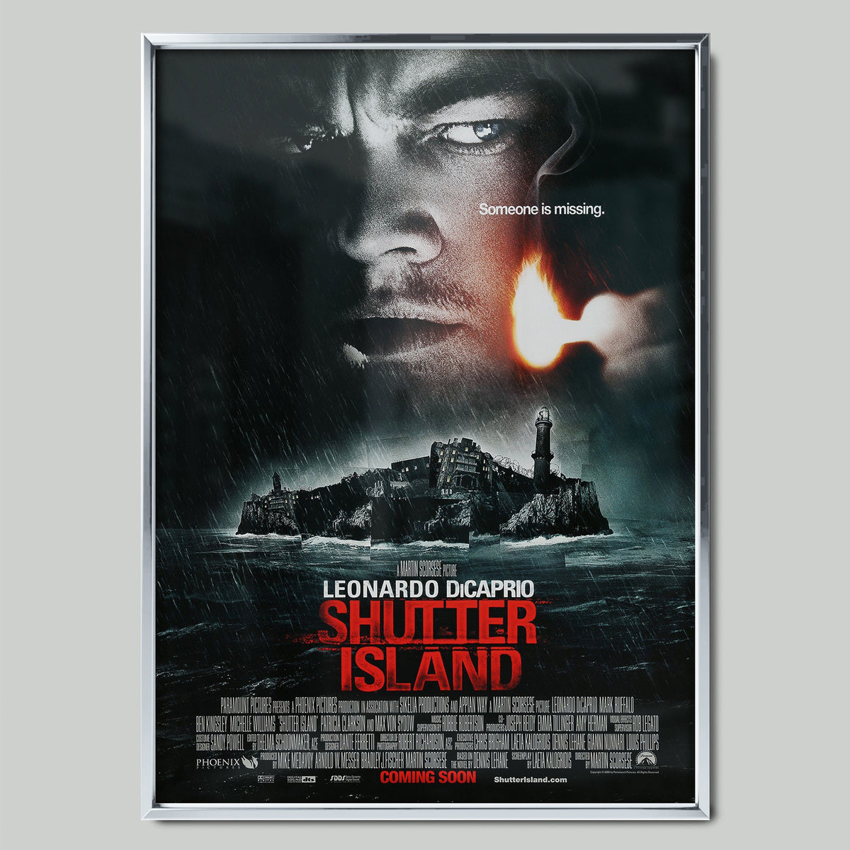 Shutter Island (2010) филмов постер със сребриста рамка