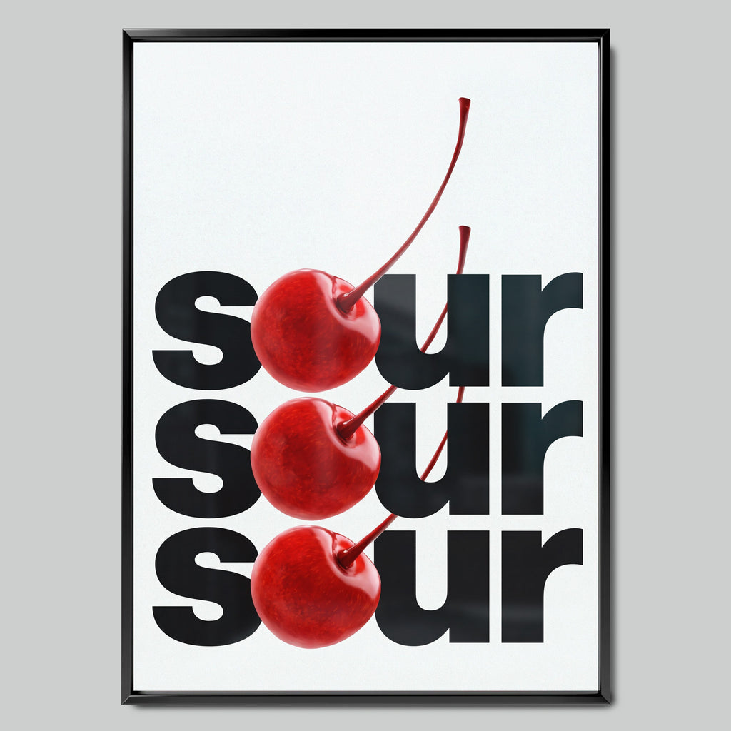 Sour Cherries арт постер с черна рамка