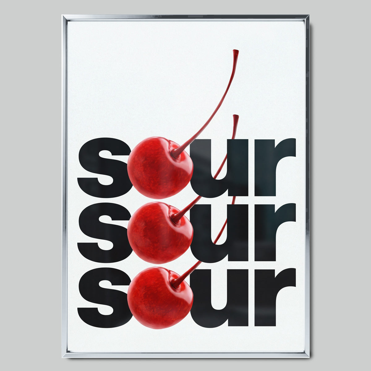 Sour Cherries арт постер със сребриста рамка