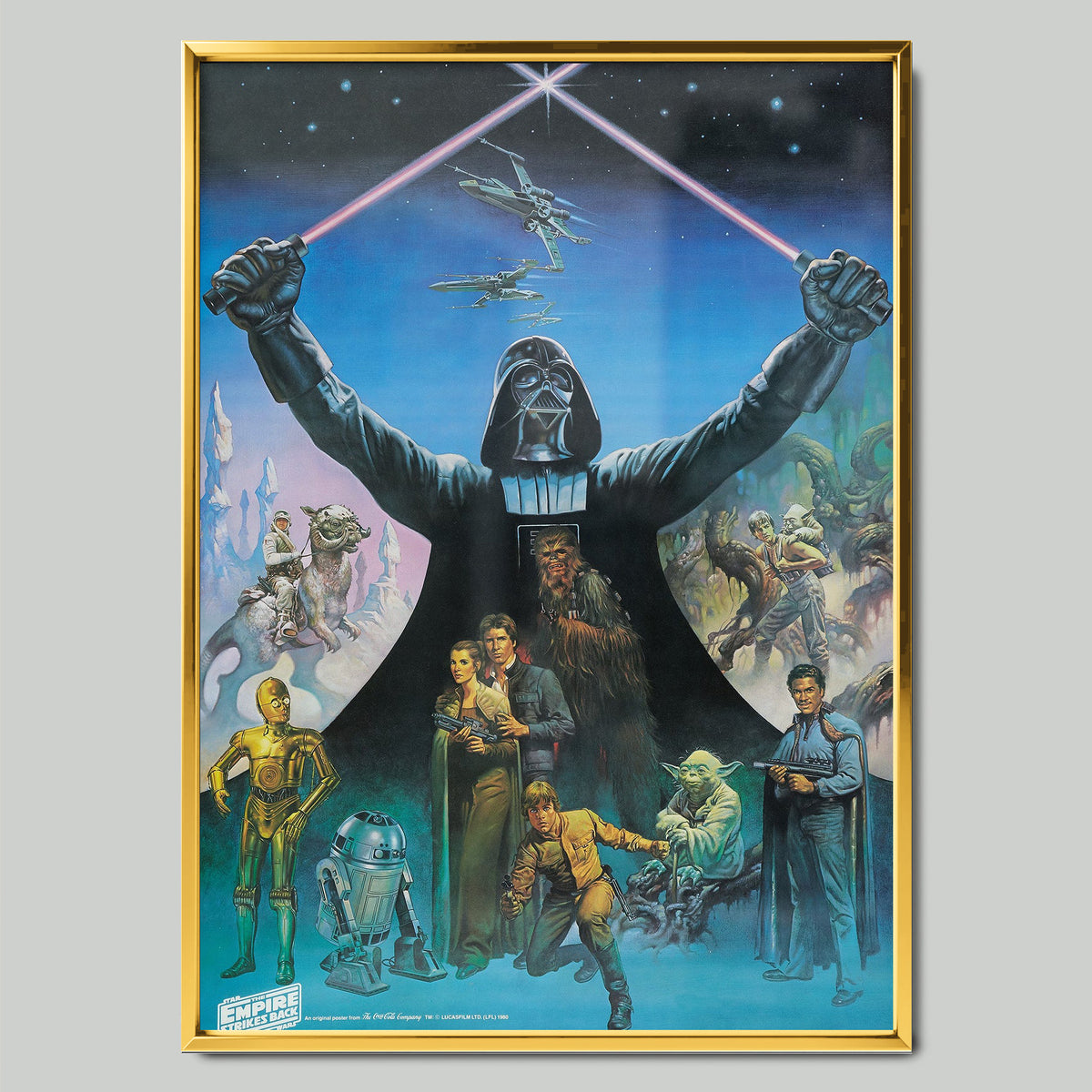 Star Wars Artwork филмов постер със златиста рамка