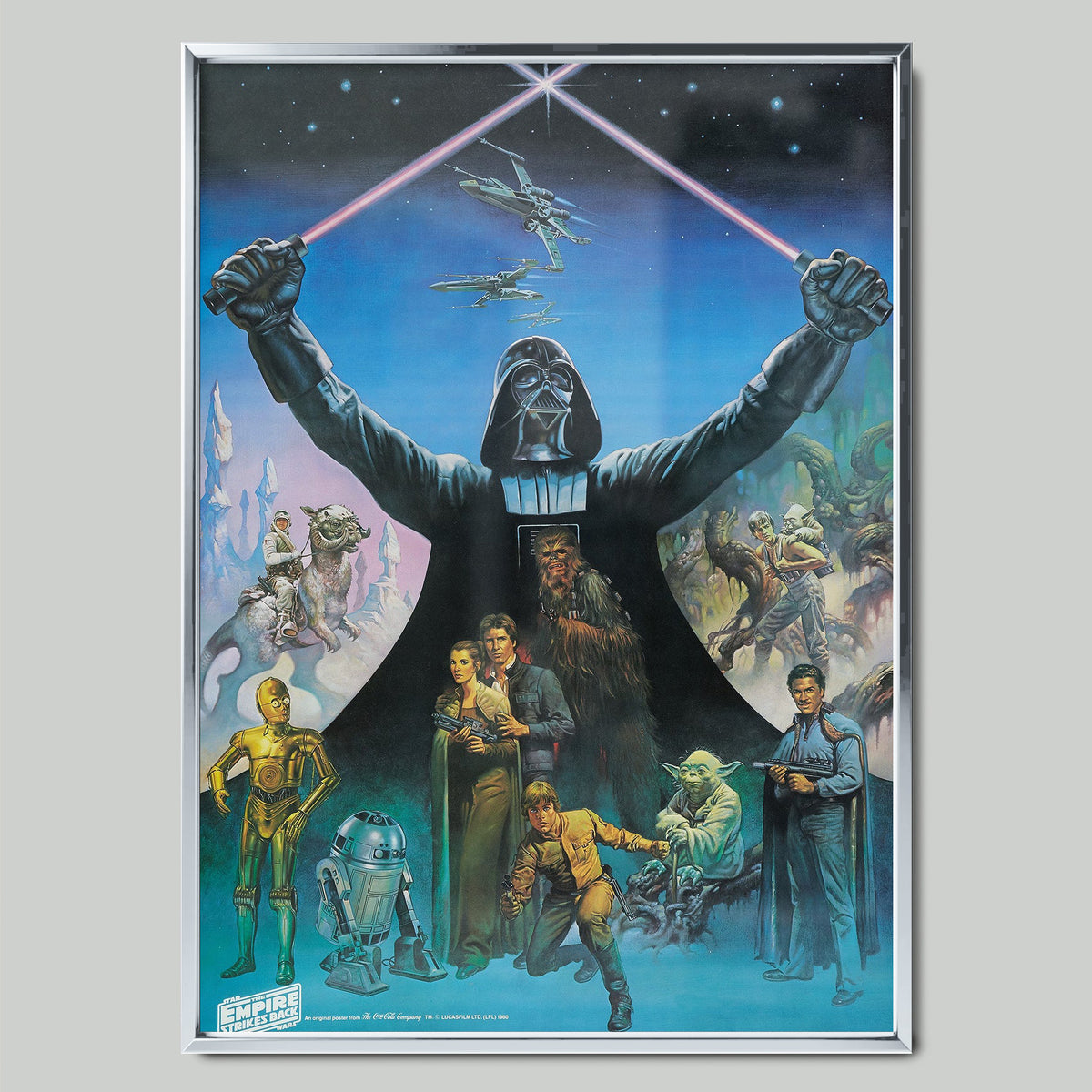 Star Wars Artwork филмов постер със сребриста рамка