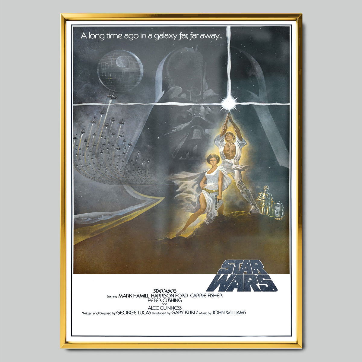 Star Wars: A New Hope филмов постер със златиста рамка