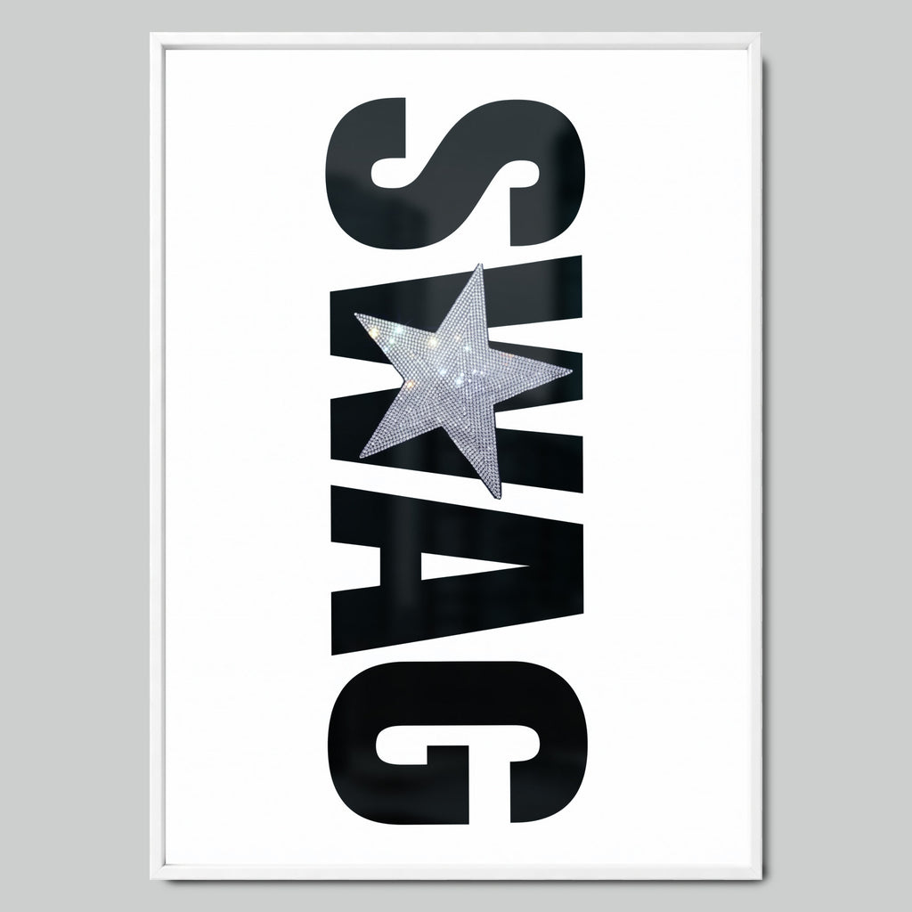 Swag Star арт постер с бяла рамка