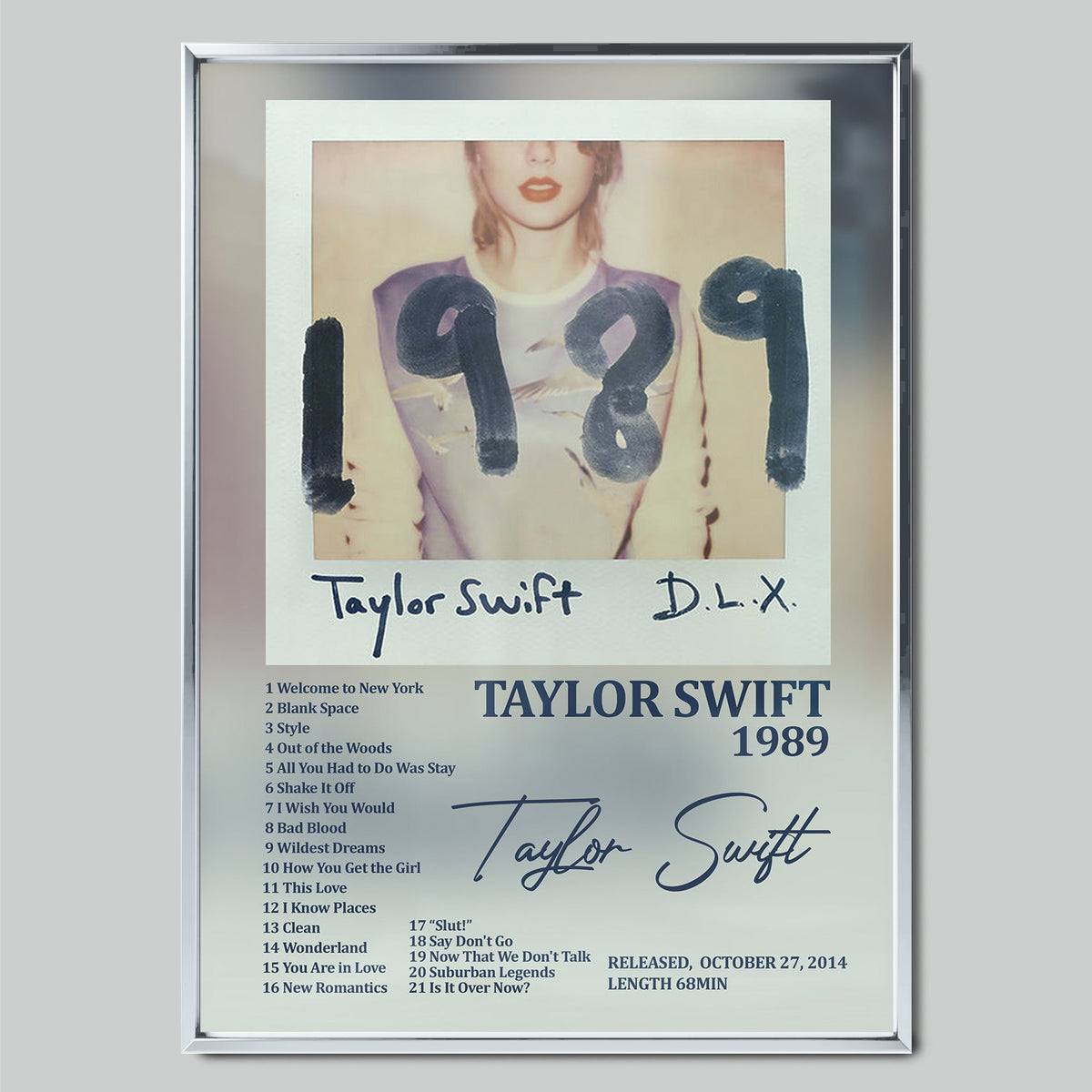 Taylor Swift – 1989 музикален постер със сребриста рамка