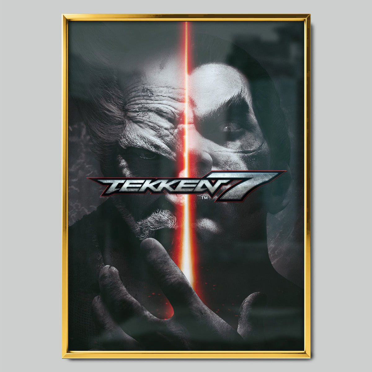 Tekken 7 геймърски постер със златиста рамка
