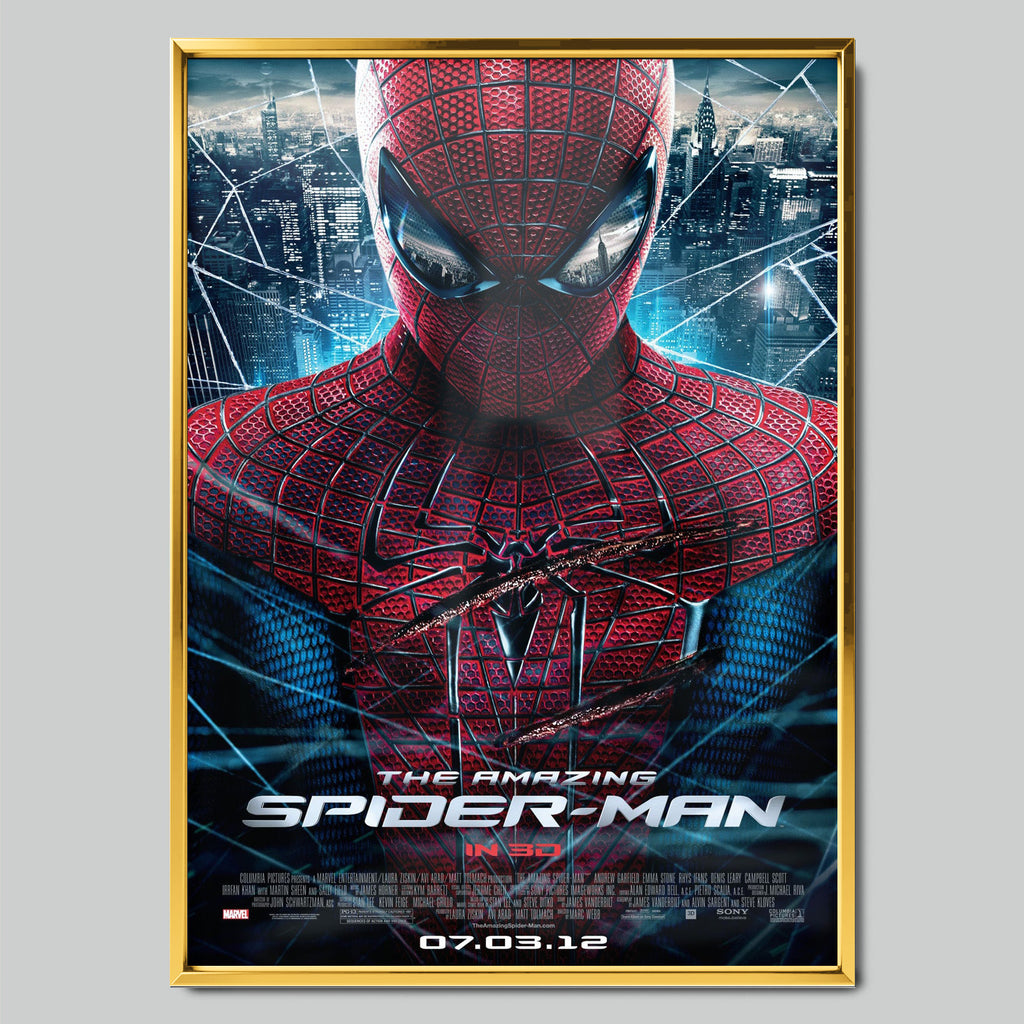The Amazing Spider-Man филмов постер със златиста рамка