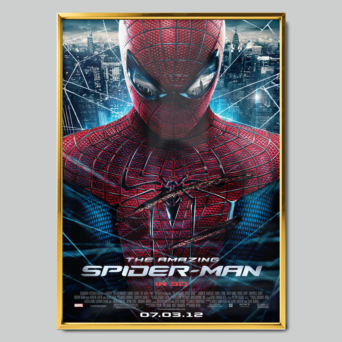 The Amazing Spider-Man филмов постер със златиста рамка