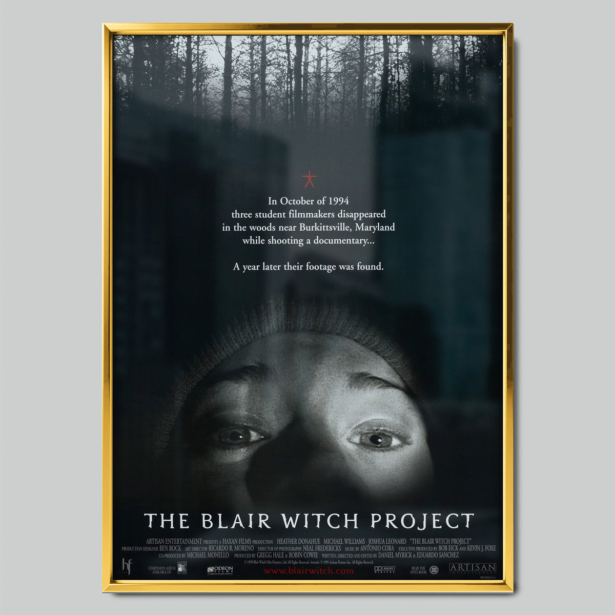 The Blair Witch Project филмов постер със златиста рамка