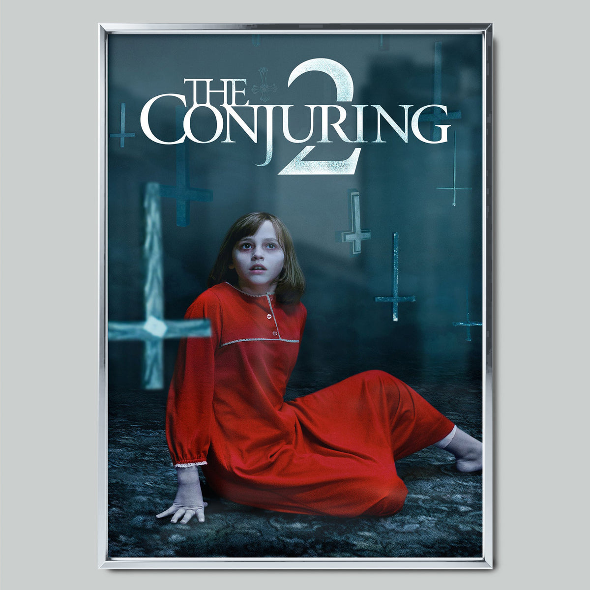 The Conjuring 2 филмов постер със сребриста рамка
