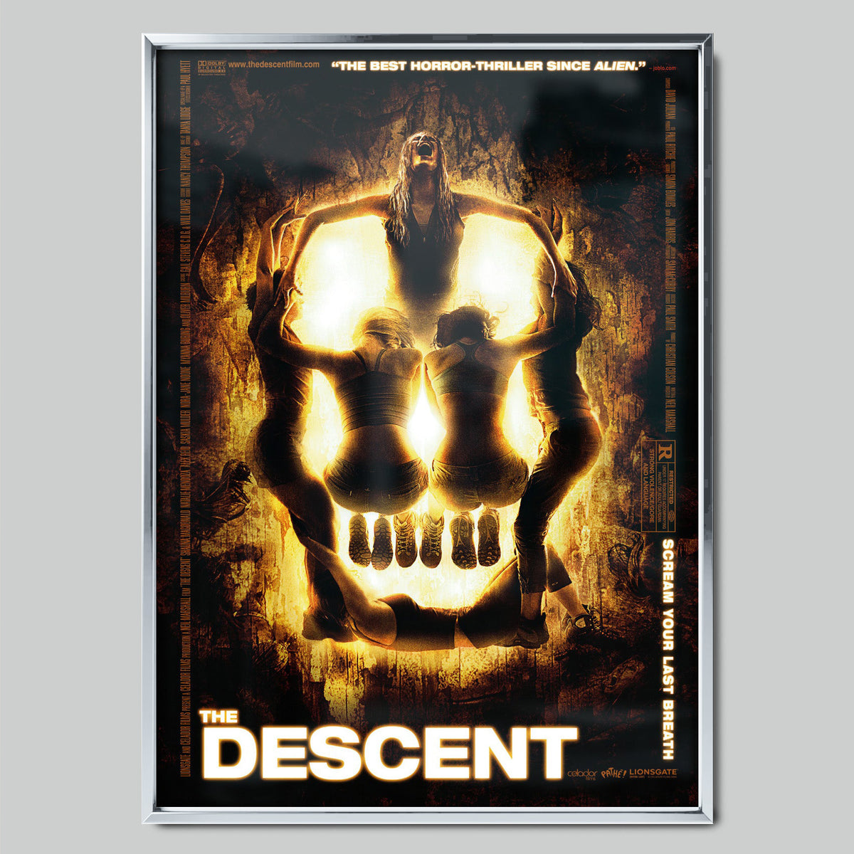 The Descent филмов постер със сребриста рамка