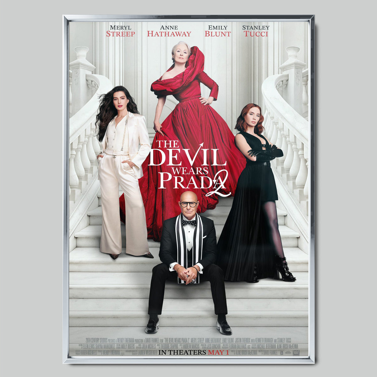 The Devil Wears Prada 2 филмов постер със сребриста рамка