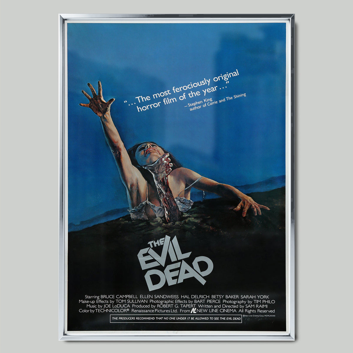 The Evil Dead 1981 филмов постер със сребриста рамка