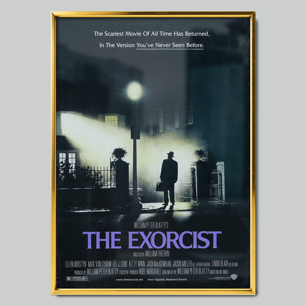 The Exorcist филмов постер със златиста рамка