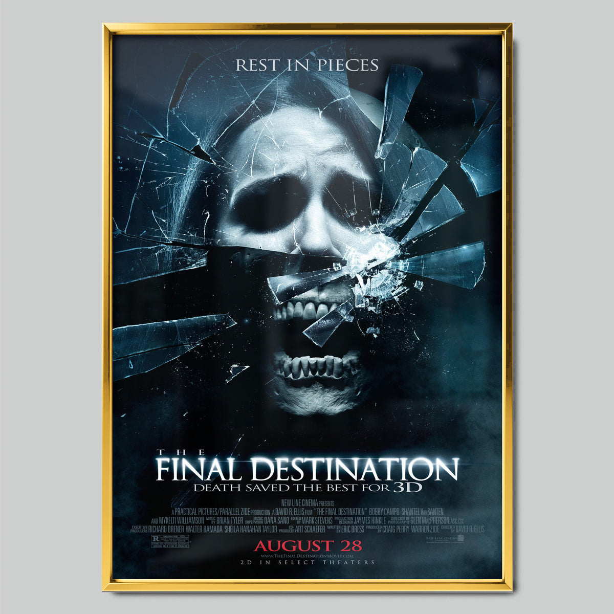 The Final Destination филмов постер със златиста рамка