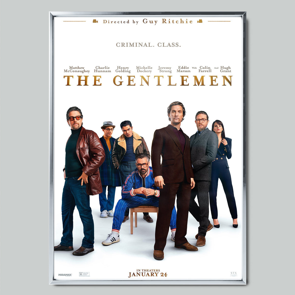 The Gentlemen (2019) филмов постер със сребриста рамка