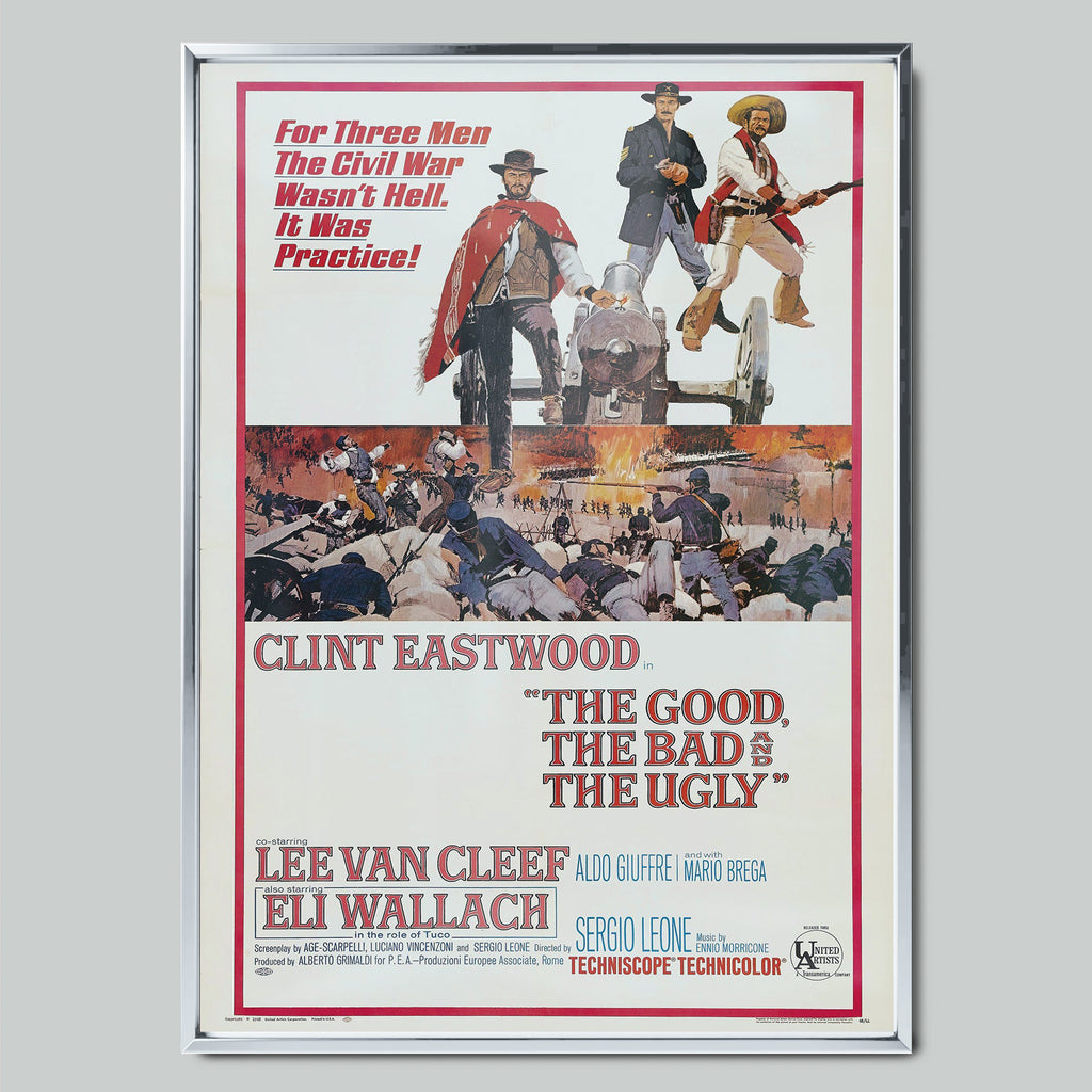 The Good, the Bad and the Ugly филмов постер със сребриста рамка