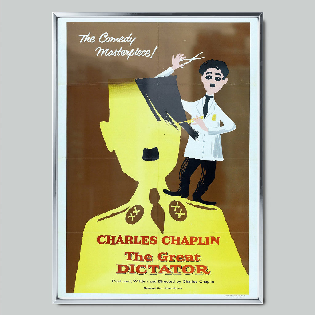 The Great Dictator 1940 филмов постер със сребриста рамка