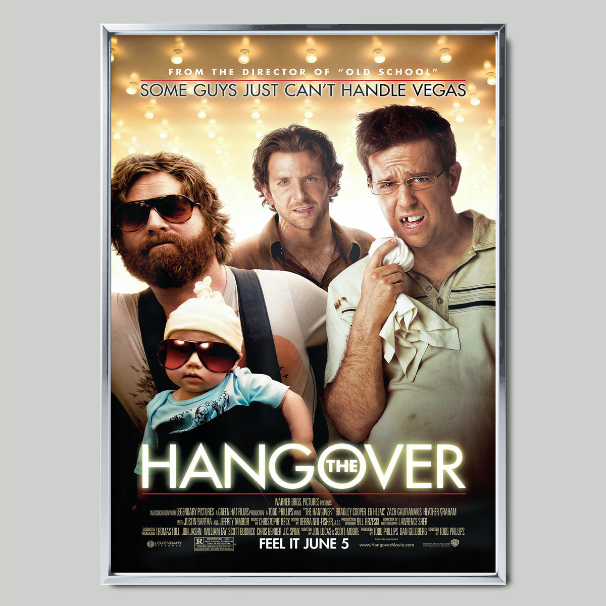 The Hangover (2009) филмов постер със сребриста рамка