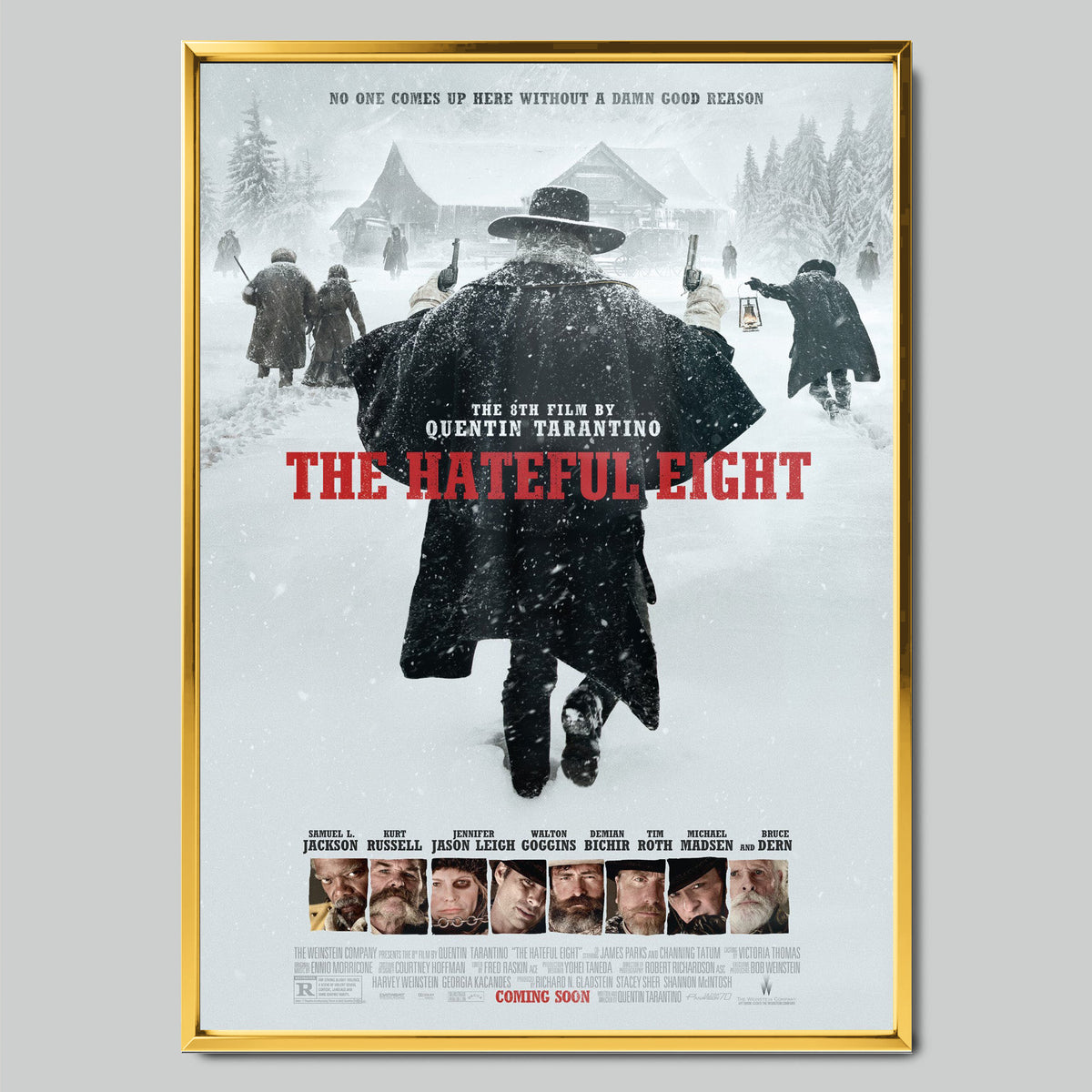 The Hateful Eight филмов постер със златиста рамка