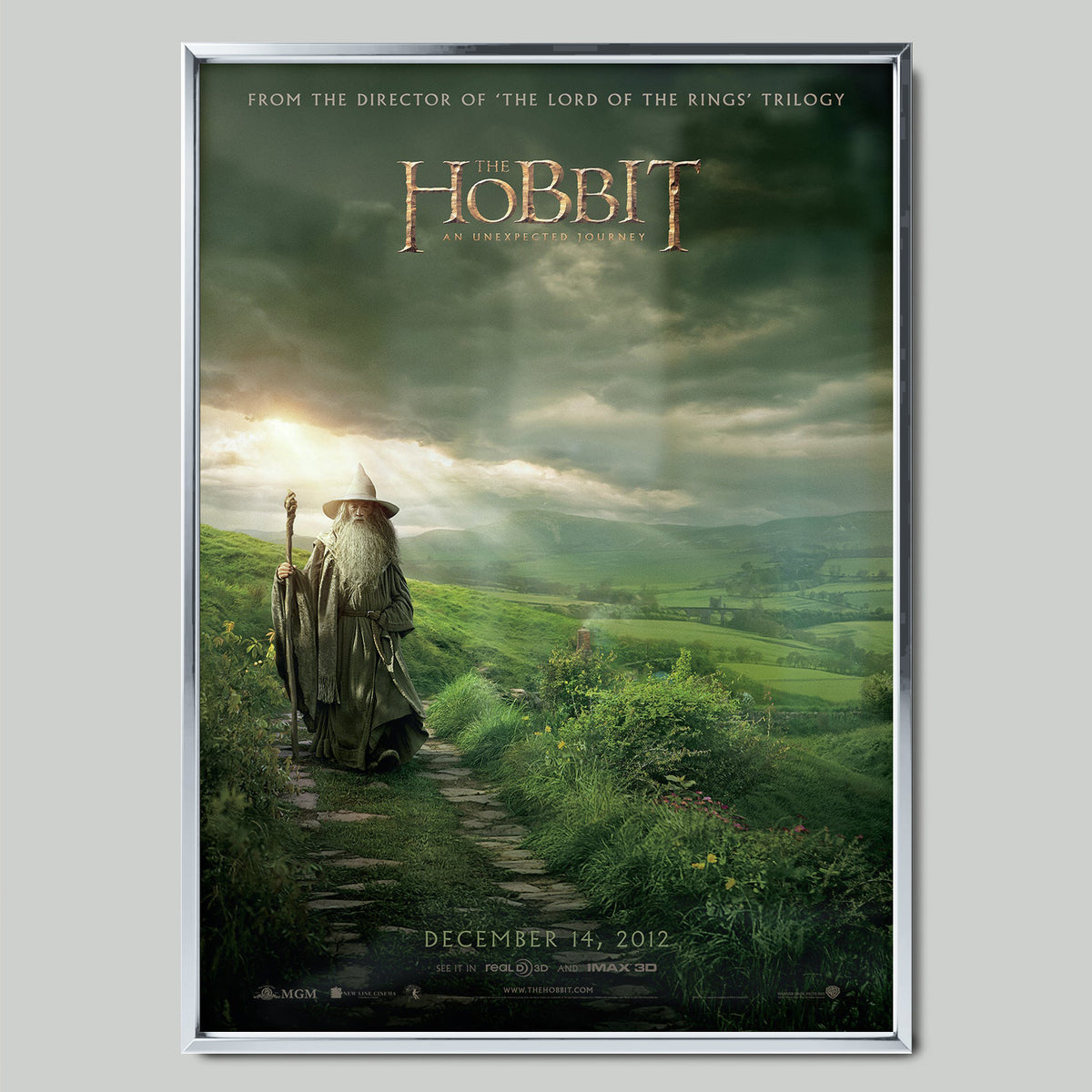 The Hobbit: An Unexpected Journey филмов постер със сребриста рамка