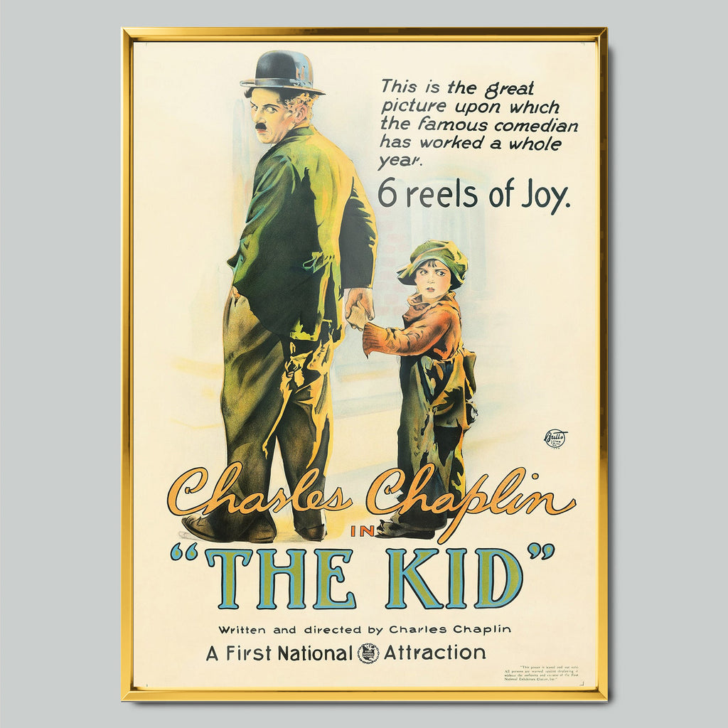 The Kid 1921 филмов постер със златиста рамка