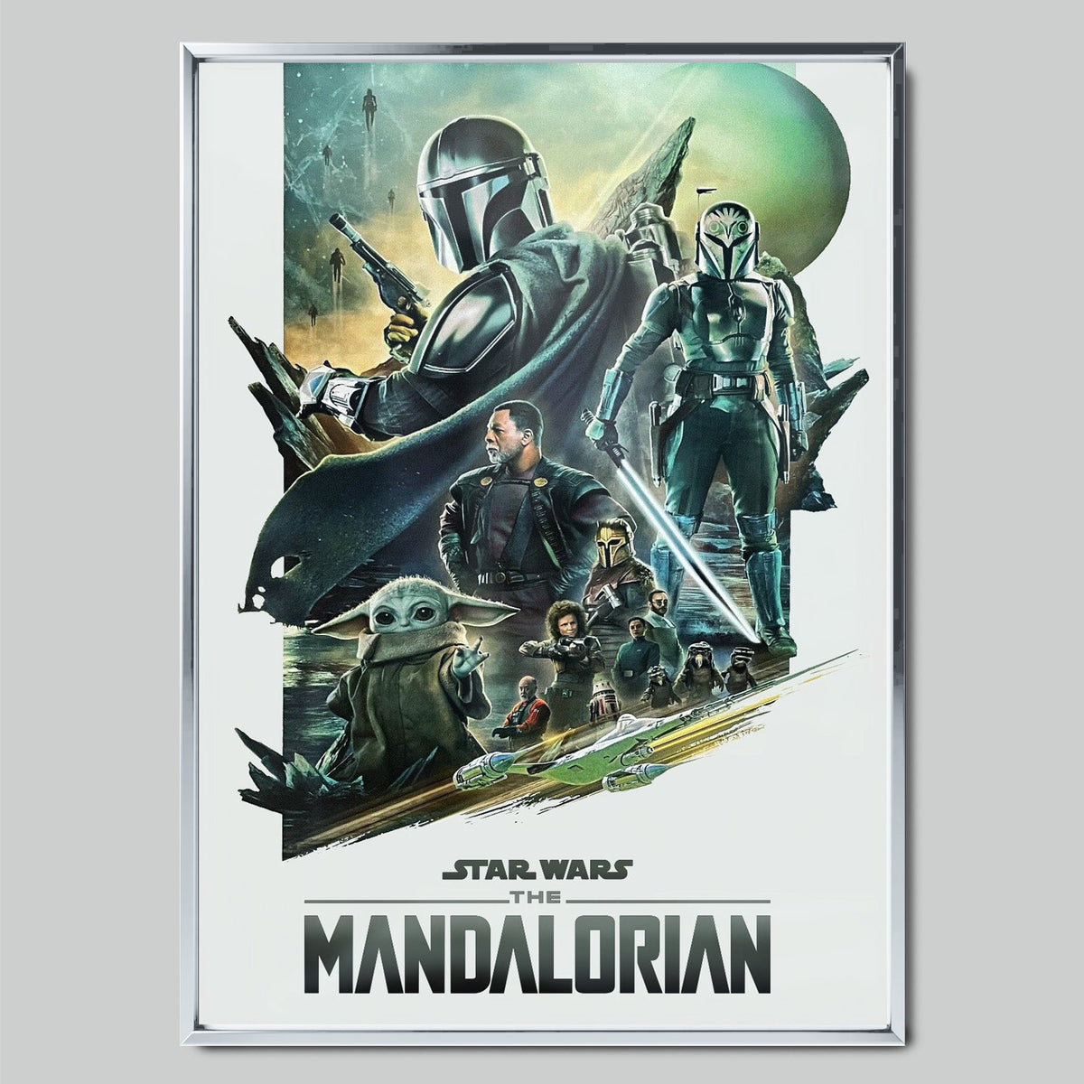 The Mandalorian филмов постер със сребриста рамка