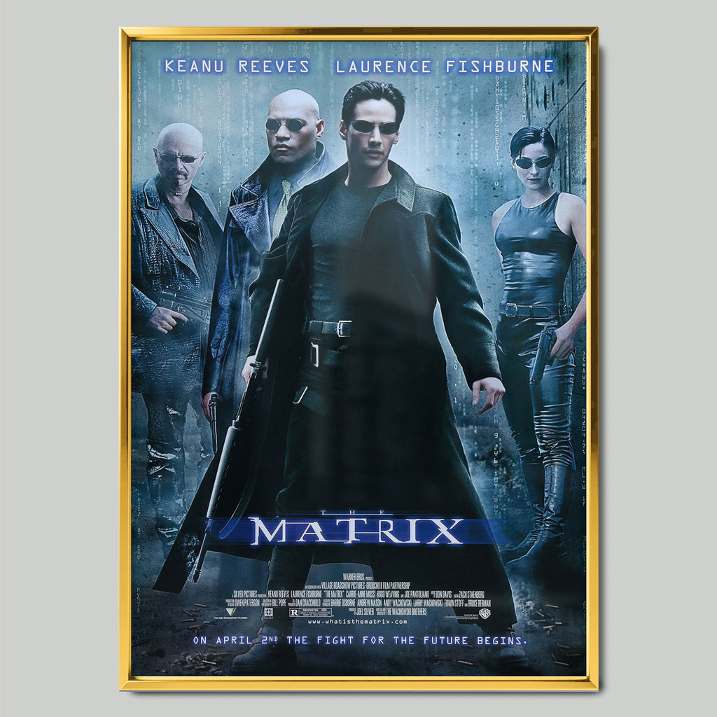 The Matrix (1999) филмов постер със златиста рамка