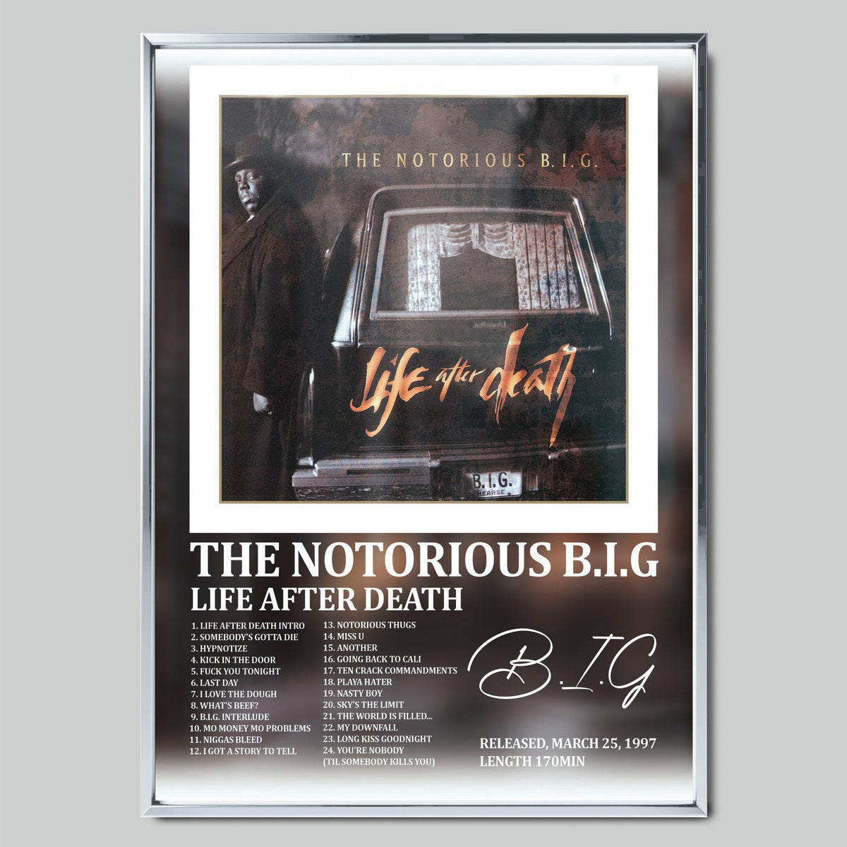 The Notorious B.I.G - Life After Death музикален постер със сребриста рамка