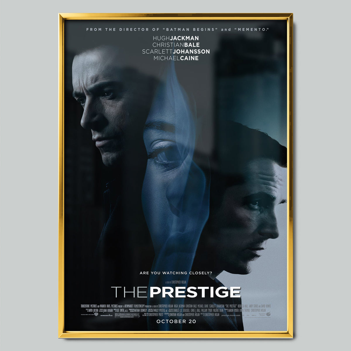 The Prestige филмов постер със златиста рамка