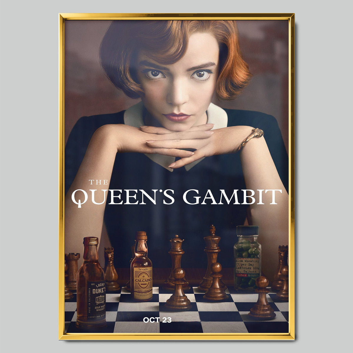 The Queen's Gambit филмов постер със златиста рамка