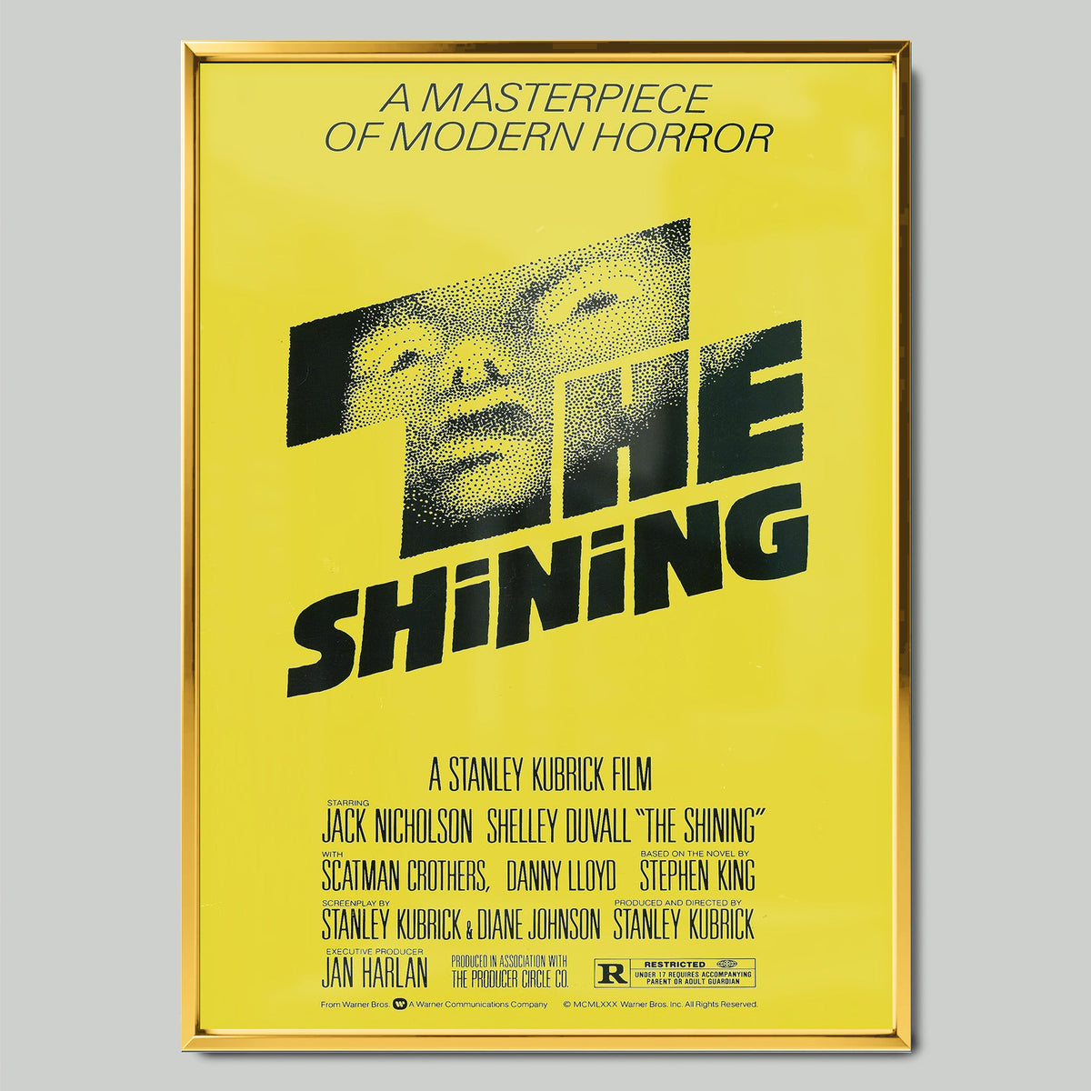 The Shining филмов постер със златиста рамка