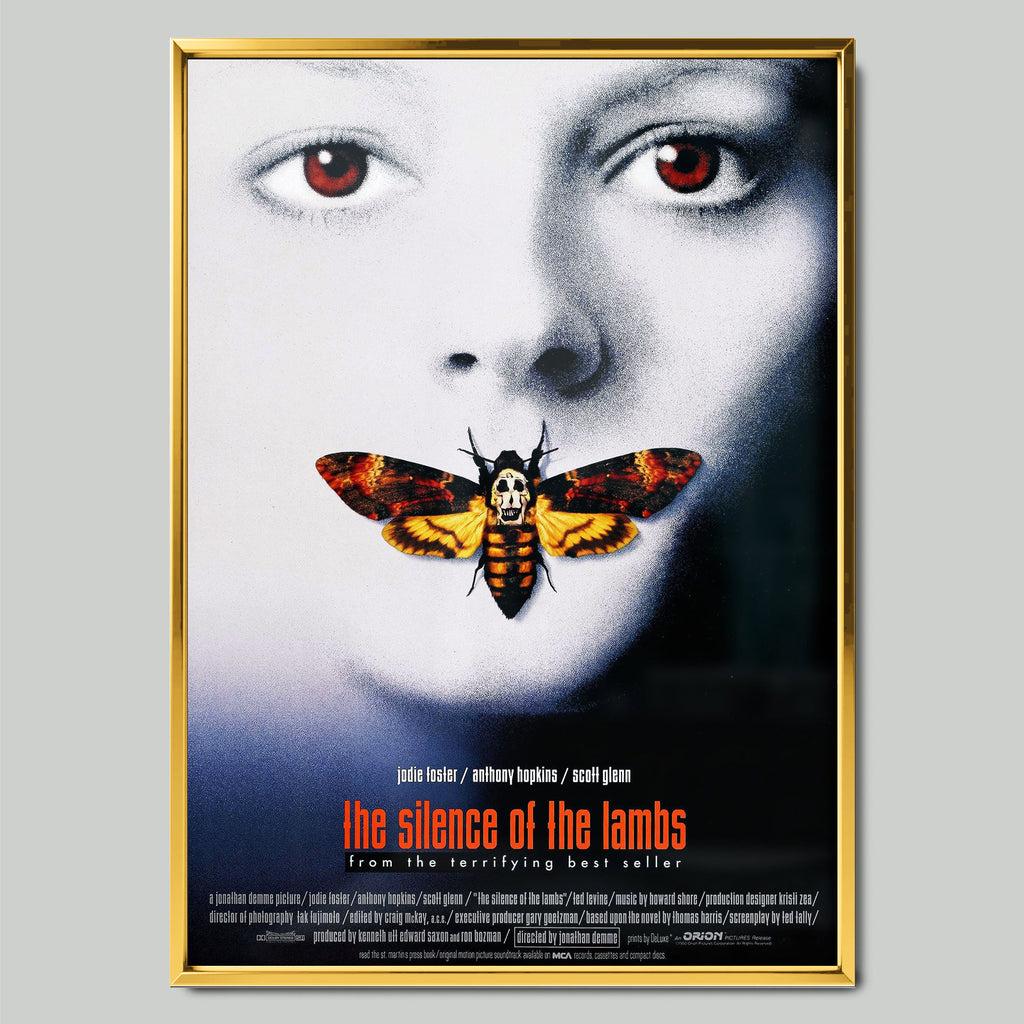 The Silence of the Lambs филмов постер със златиста рамка