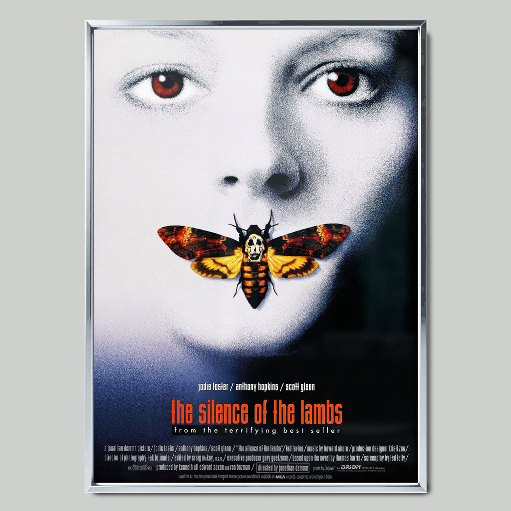 The Silence of the Lambs филмов постер със сребриста рамка