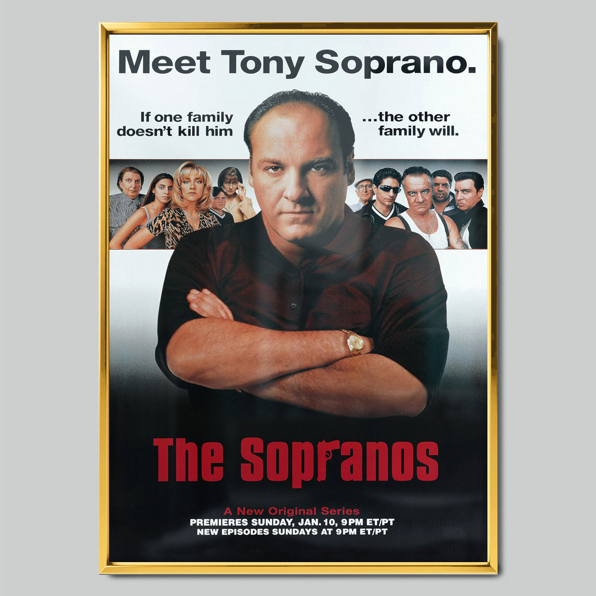 The Sopranos филмов постер със златиста рамка
