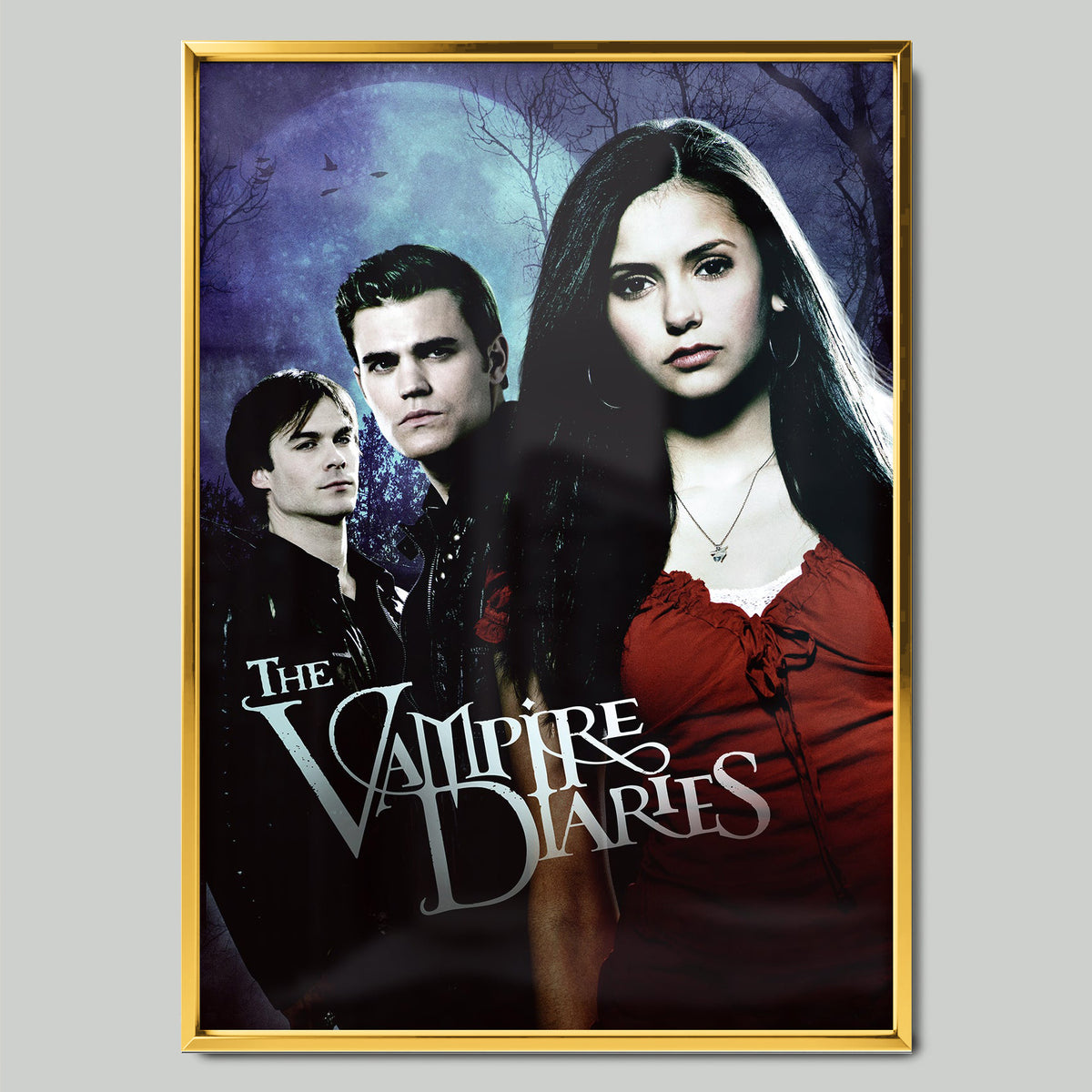 The Vampire Diaries филмов постер със златиста рамка