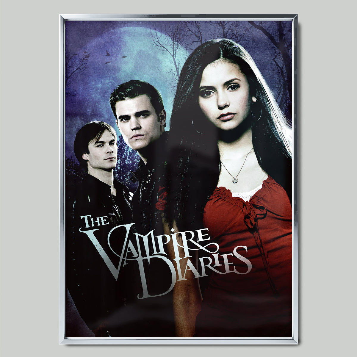 The Vampire Diaries филмов постер със сребриста рамка