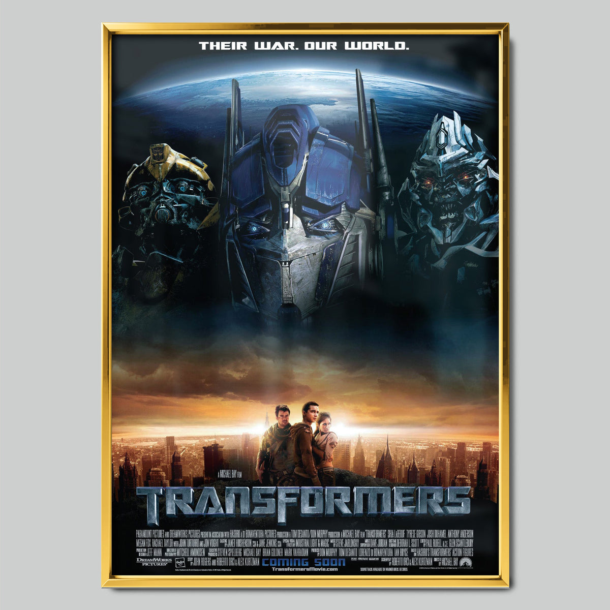 Transformers филмов постер със златиста рамка